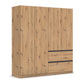 Rauch Cara Artisan Oak 4 Door Wardrobe with Drawers 181cm
