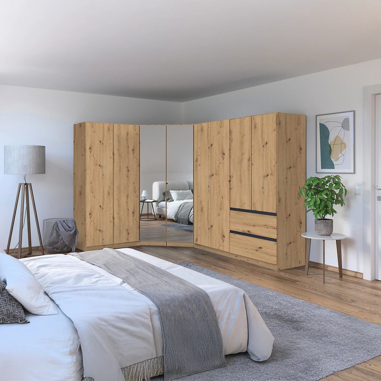 Rauch Cara Artisan Oak Large Corner Wardrobe