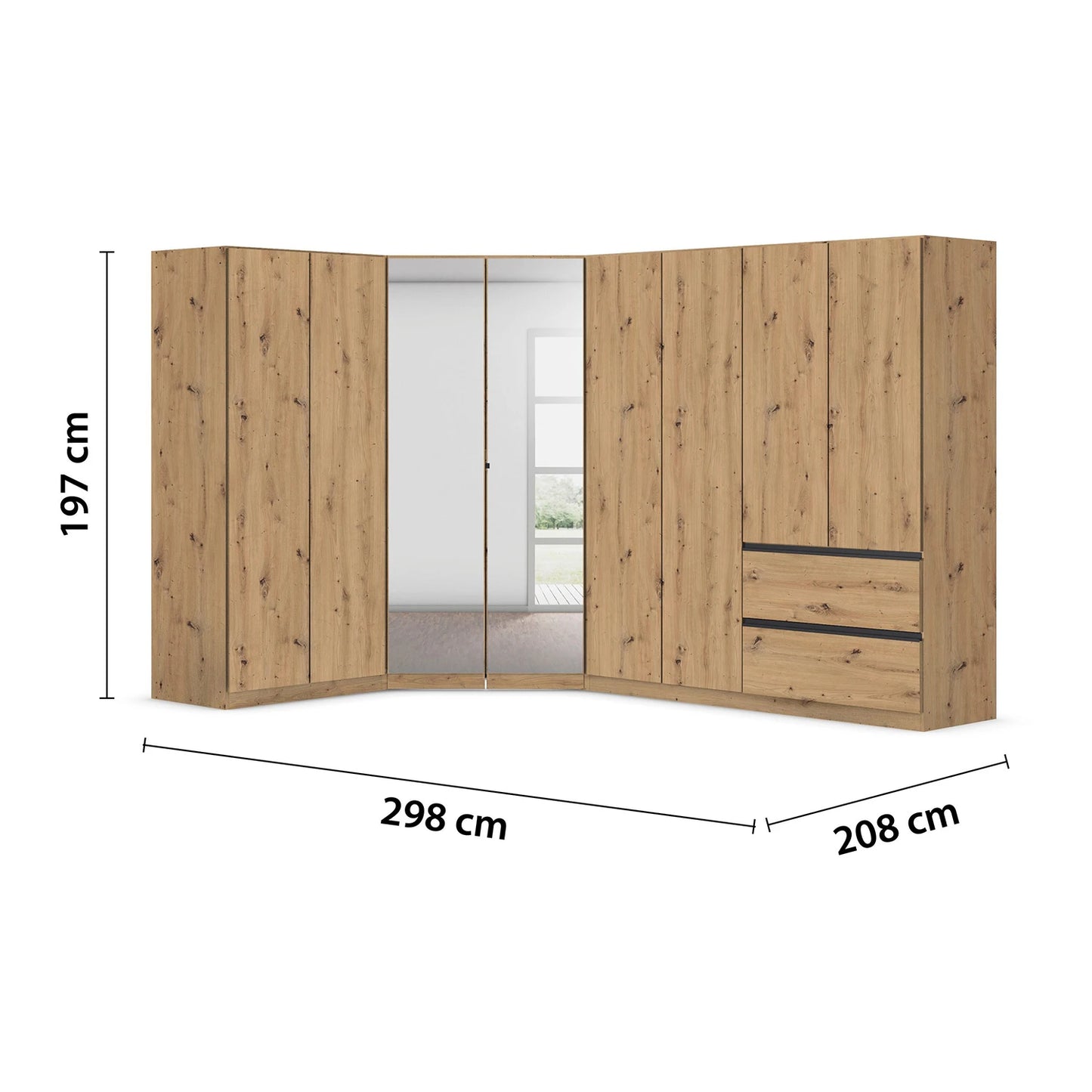 Rauch Cara Artisan Oak Large Corner Wardrobe