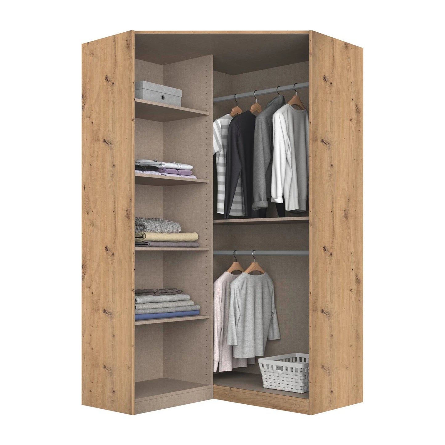 Rauch Cara Artisan Oak Corner Wardrobe Unit with Mirror Doors