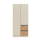 Rauch Cara Champagne 2 Door Wardrobe with Side Drawers 91cm