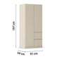 Rauch Cara Champagne 2 Door Wardrobe with Side Drawers 91cm