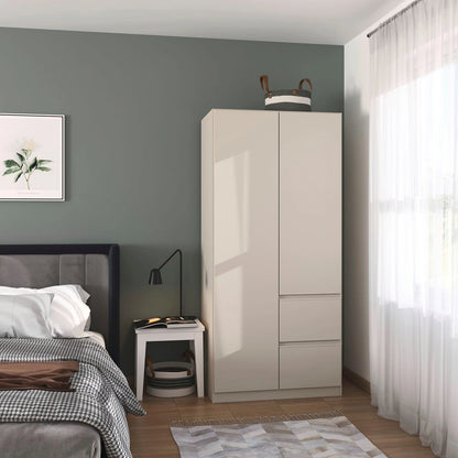 Rauch Cara Champagne 2 Door Wardrobe with Side Drawers 91cm