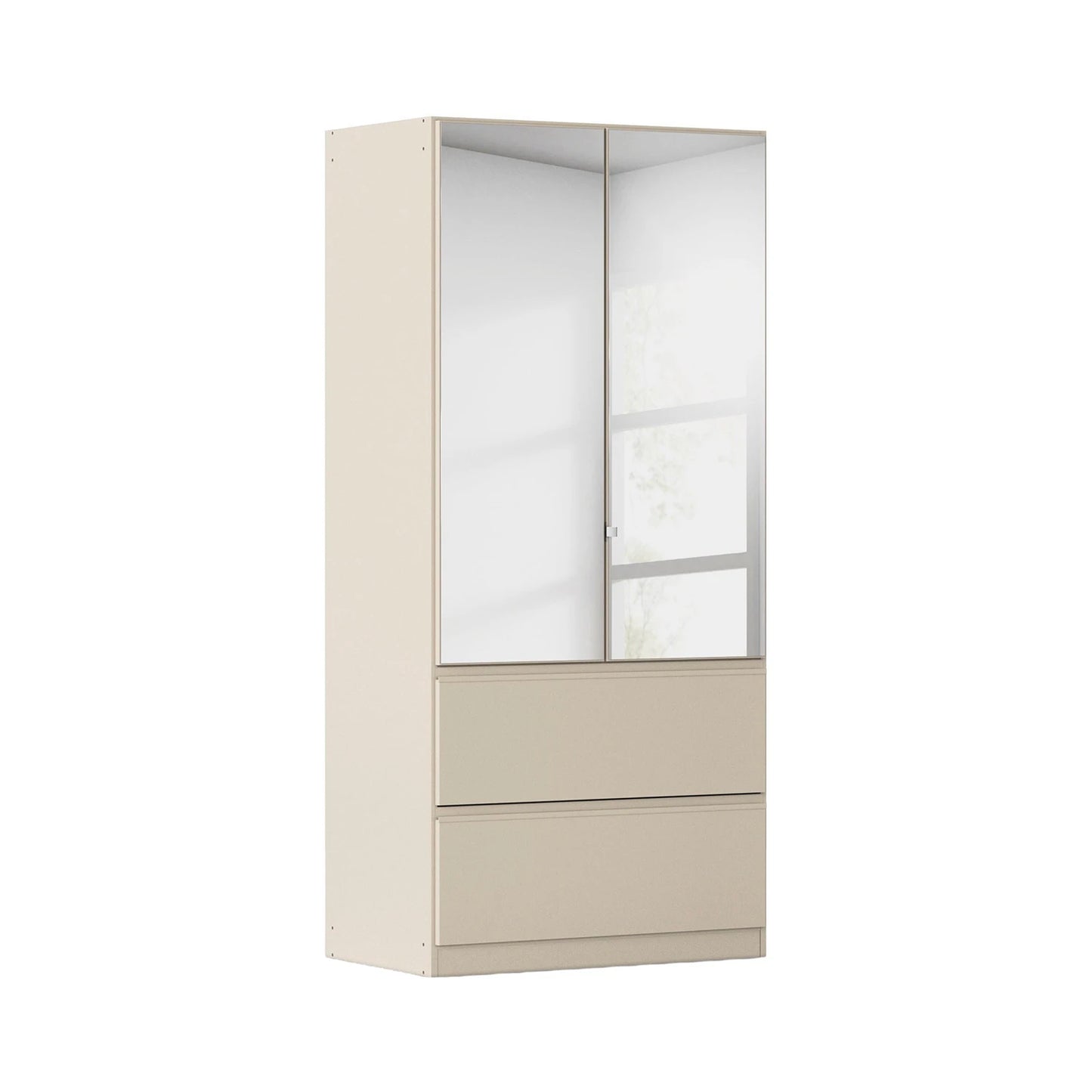 Rauch Cara Champagne 2 Door Mirrored Wardrobe with Drawers
