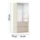 Rauch Cara Champagne 2 Door Mirrored Wardrobe with Drawers