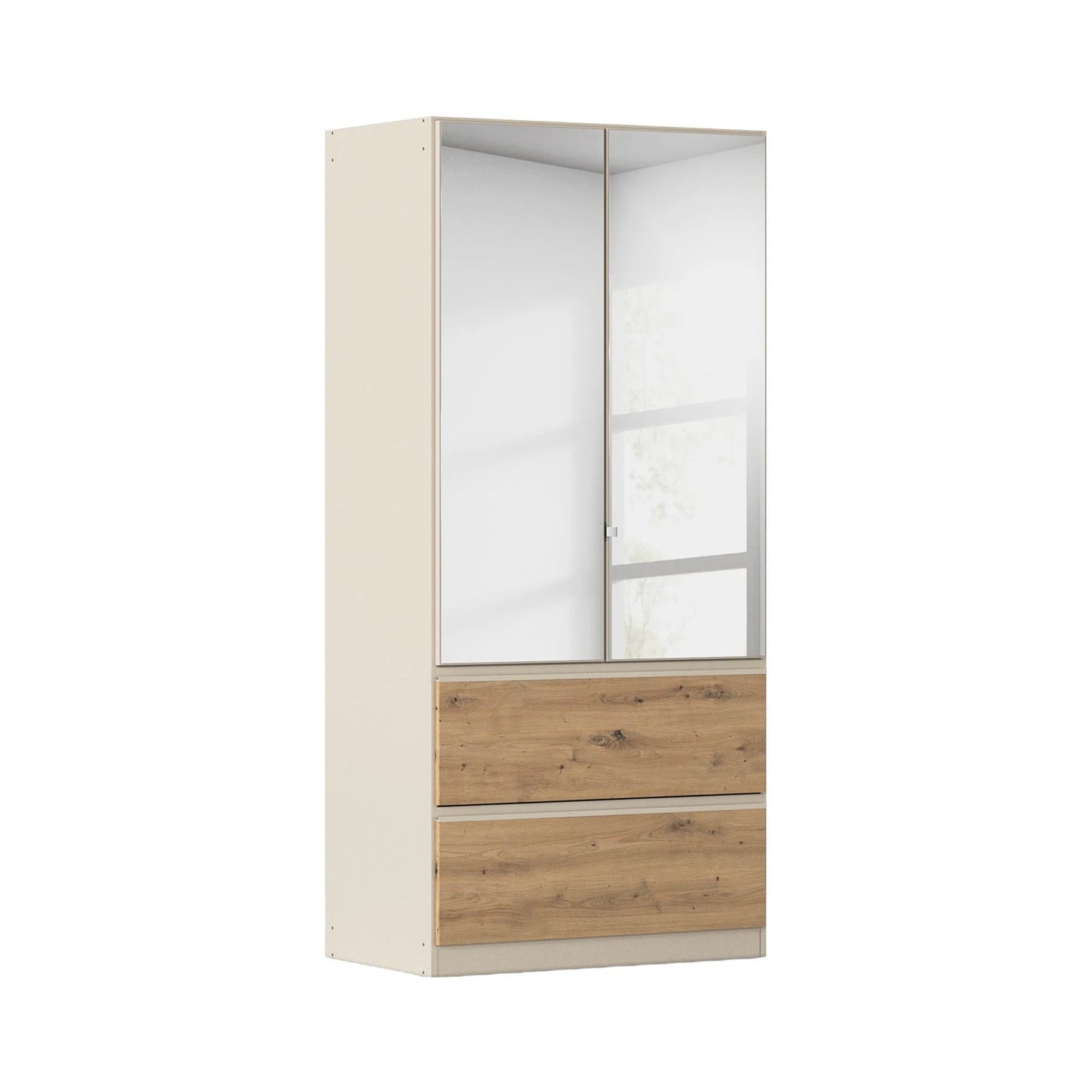 Rauch Cara Champagne 2 Door Mirrored Wardrobe with Drawers