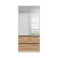Rauch Cara Champagne 2 Door Mirrored Wardrobe with Drawers