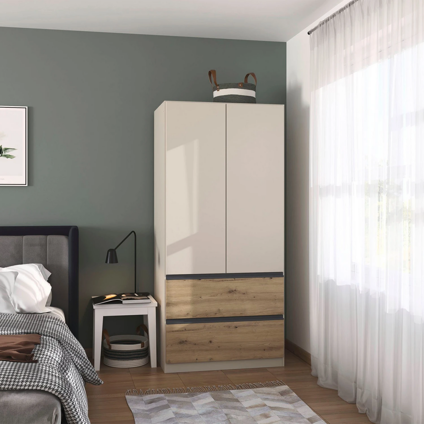 Rauch Cara Champagne 2 Door Wardrobe with Drawers