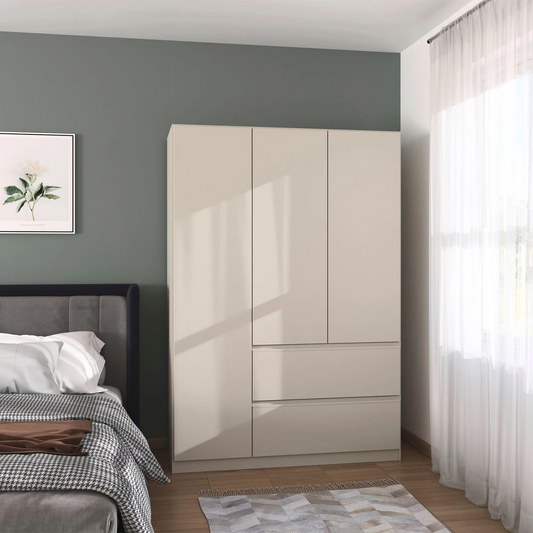 Rauch Cara Champagne 3 Door Wardrobe with Drawers 136cm