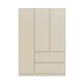Rauch Cara Champagne 3 Door Wardrobe with Drawers 136cm