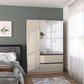 Rauch Cara Champagne 3 Door Mirrored Wardrobe with Drawers 136cm