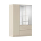 Rauch Cara Champagne 3 Door Mirrored Wardrobe with Drawers 136cm