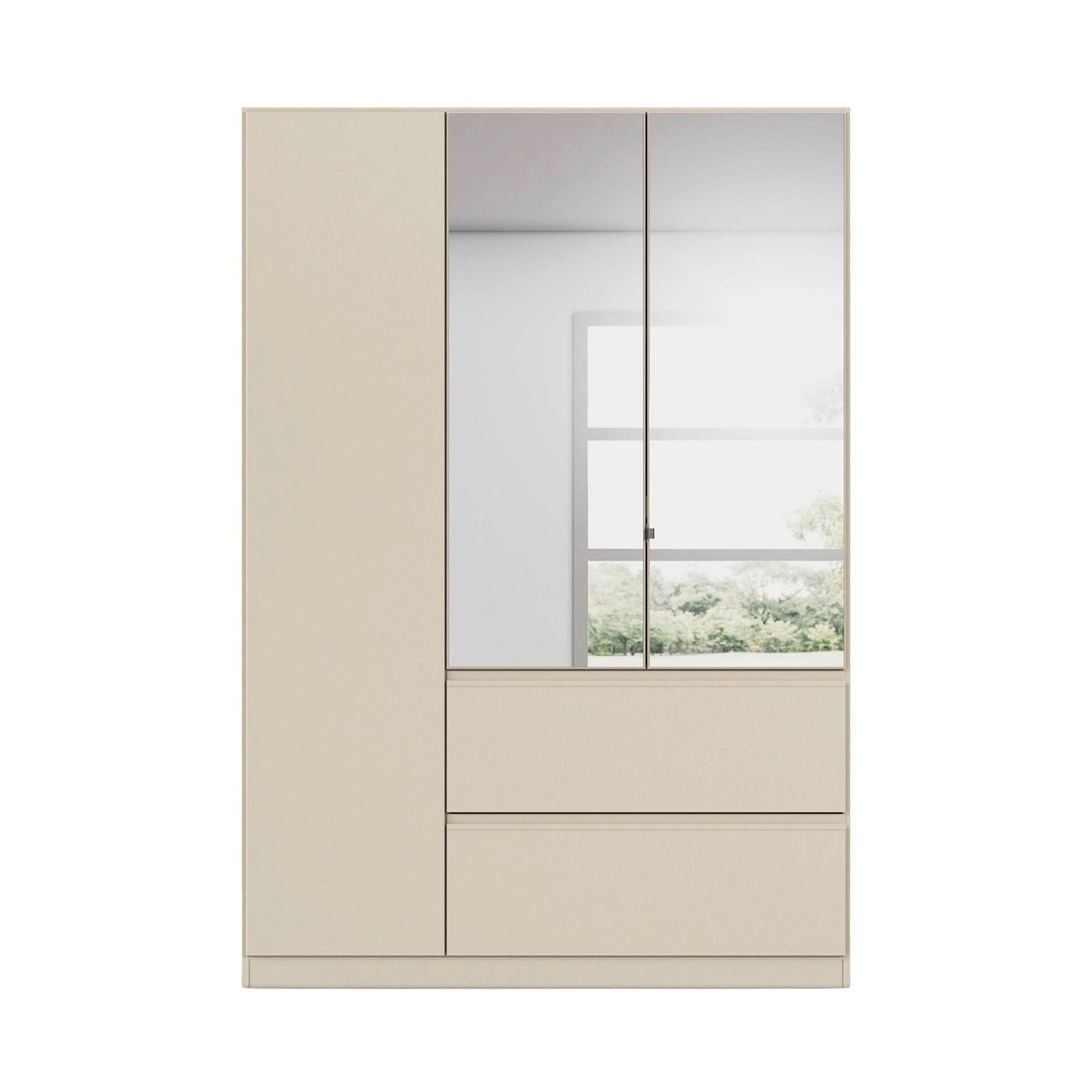 Rauch Cara Champagne 3 Door Mirrored Wardrobe with Drawers 136cm