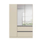 Rauch Cara Champagne 3 Door Mirrored Wardrobe with Drawers 136cm