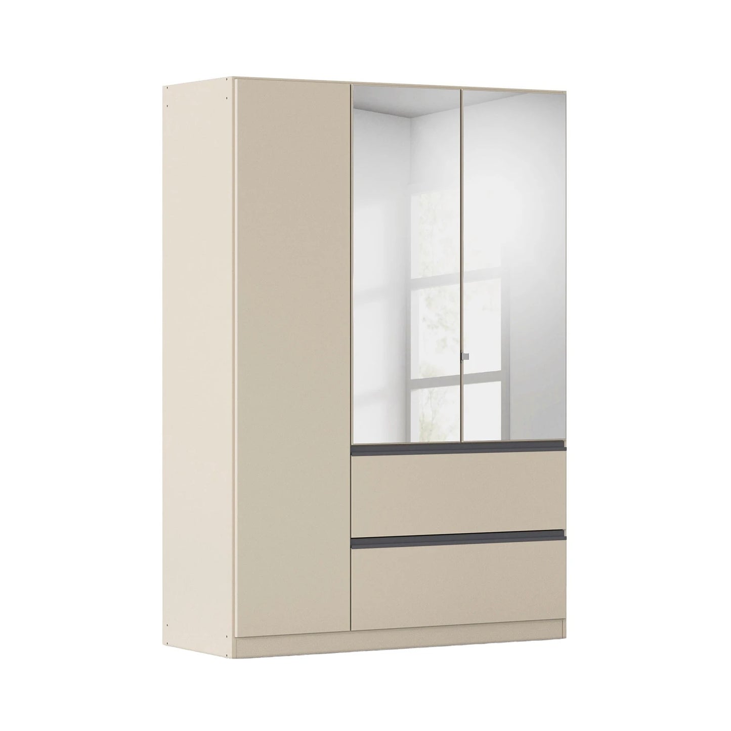 Rauch Cara Champagne 3 Door Mirrored Wardrobe with Drawers 136cm