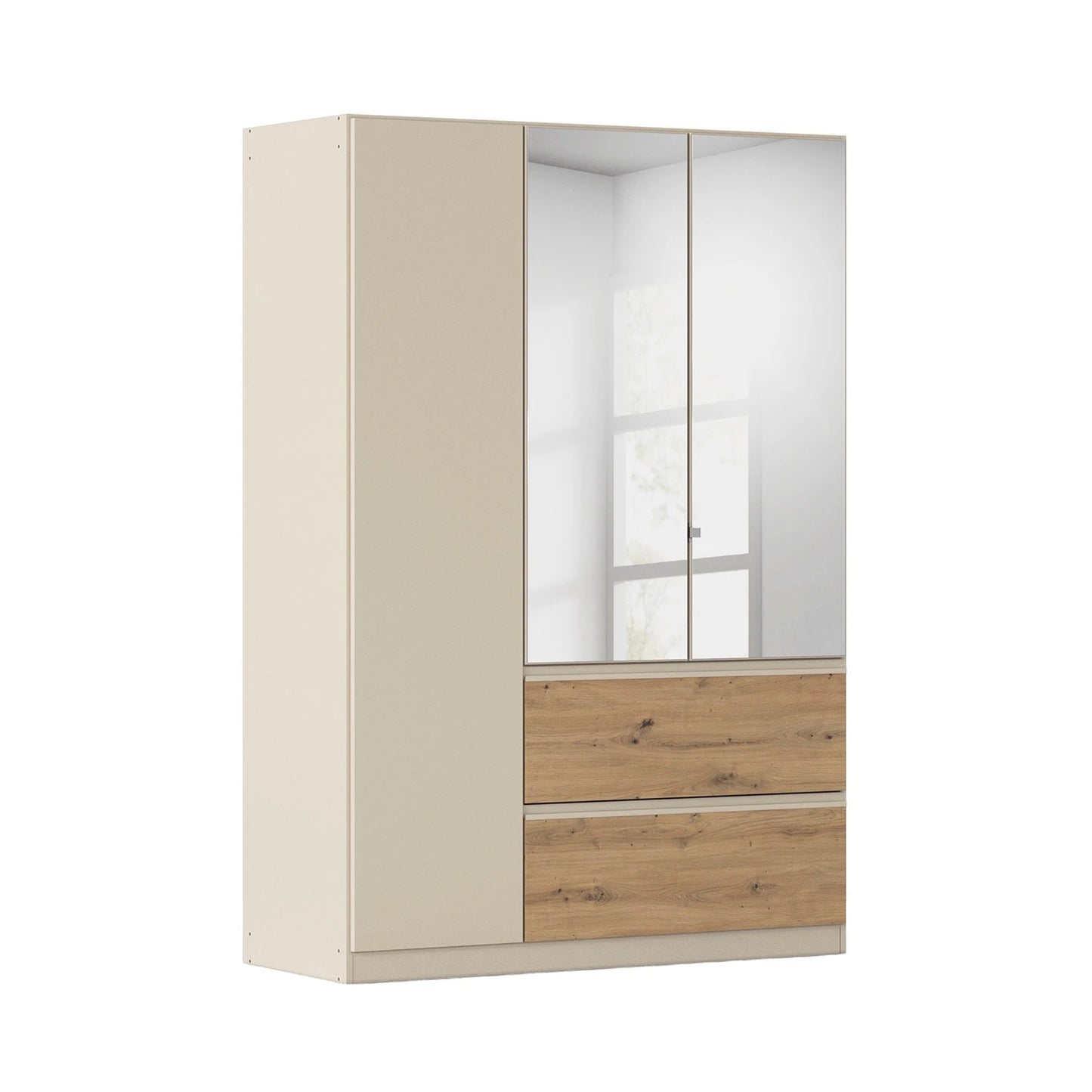 Rauch Cara Champagne 3 Door Mirrored Wardrobe with Drawers 136cm