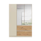 Rauch Cara Champagne 3 Door Mirrored Wardrobe with Drawers 136cm