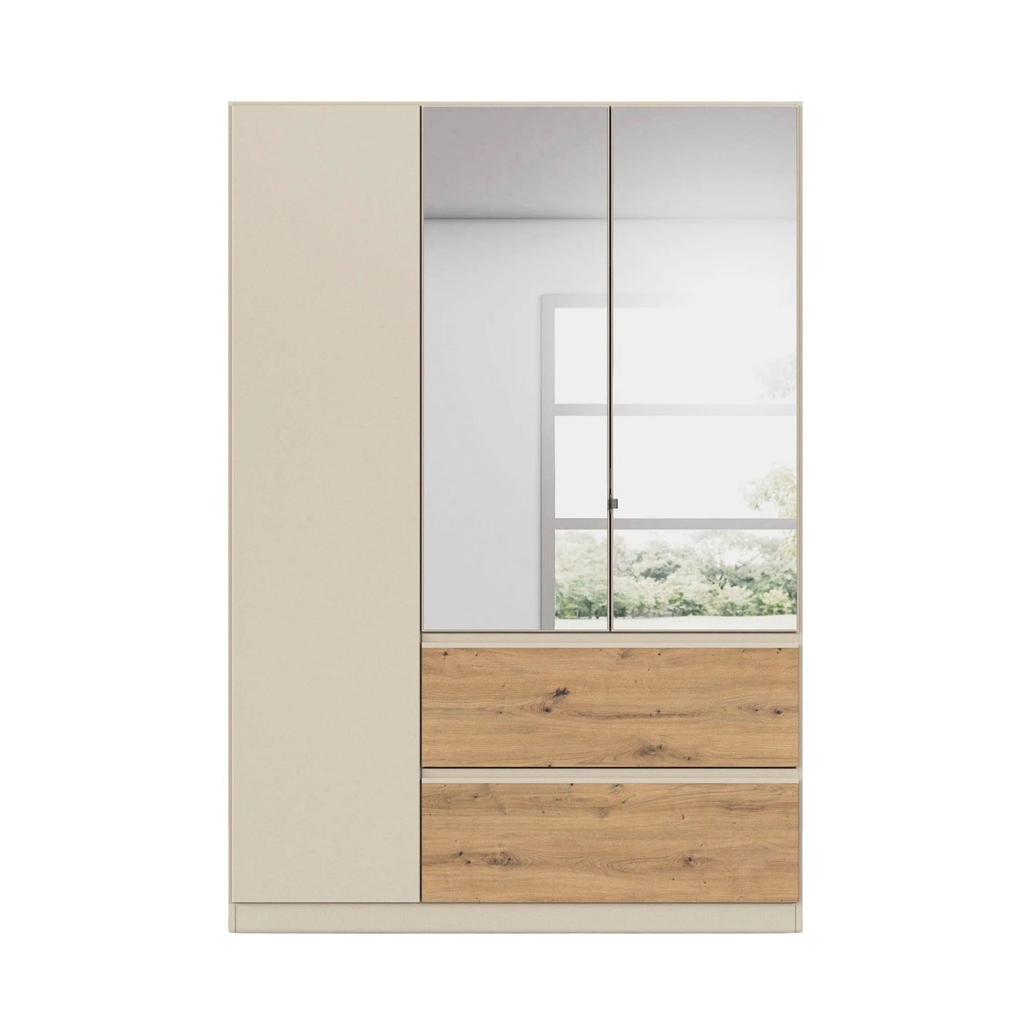 Rauch Cara Champagne 3 Door Mirrored Wardrobe with Drawers 136cm