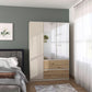 Rauch Cara Champagne 3 Door Mirrored Wardrobe with Drawers 136cm