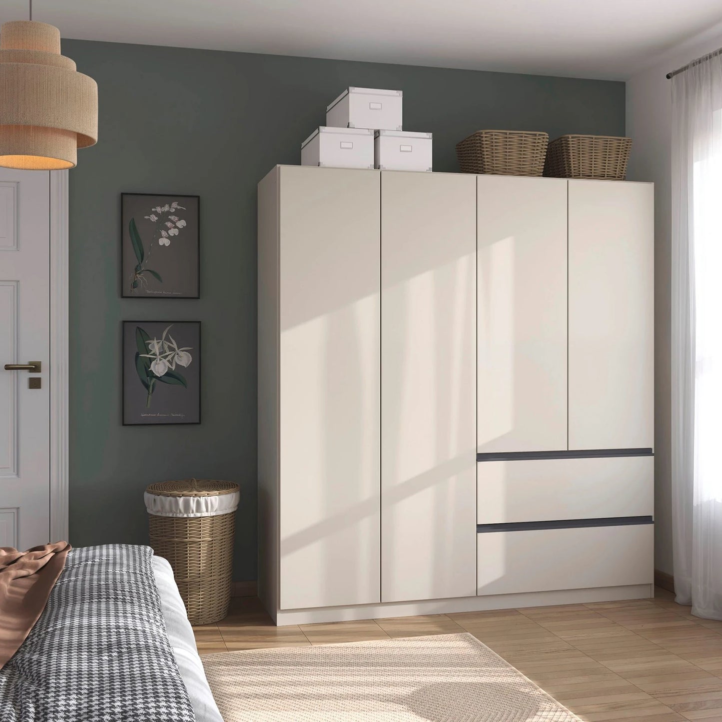 Rauch Cara Champagne 4 Door Wardrobe with Drawers 181cm