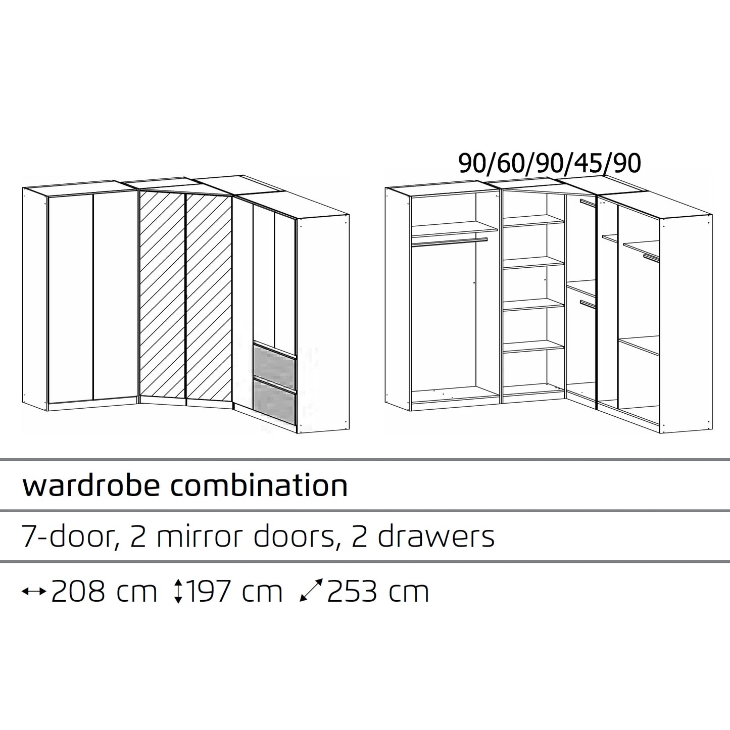 Rauch Cara Artisan Oak Large Corner Wardrobe
