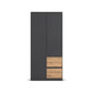 Rauch Cara Metallic Grey 2 Door Wardrobe with Side Drawers 91cm