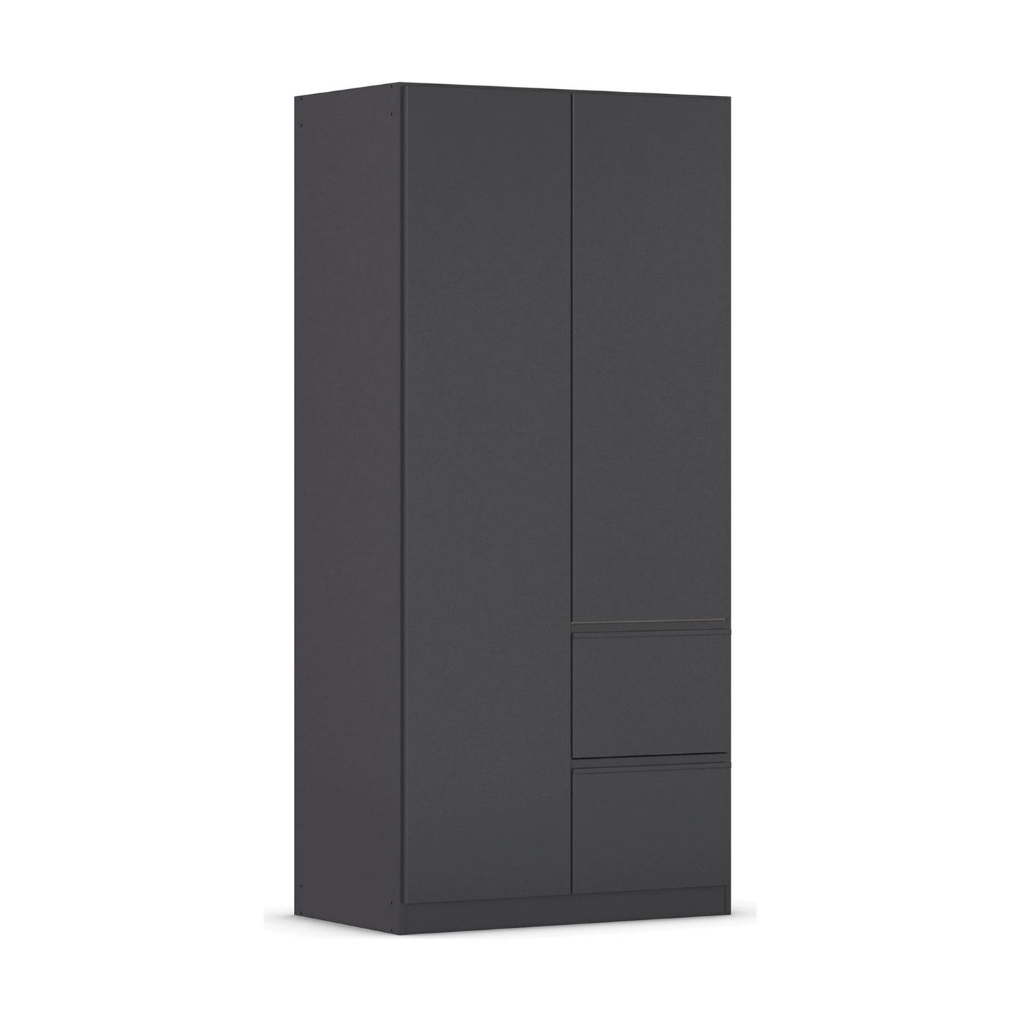 Rauch Cara Metallic Grey 2 Door Wardrobe with Side Drawers 91cm