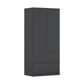 Rauch Cara Metallic Grey 2 Door Wardrobe with Drawers