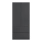 Rauch Cara Metallic Grey 2 Door Wardrobe with Drawers