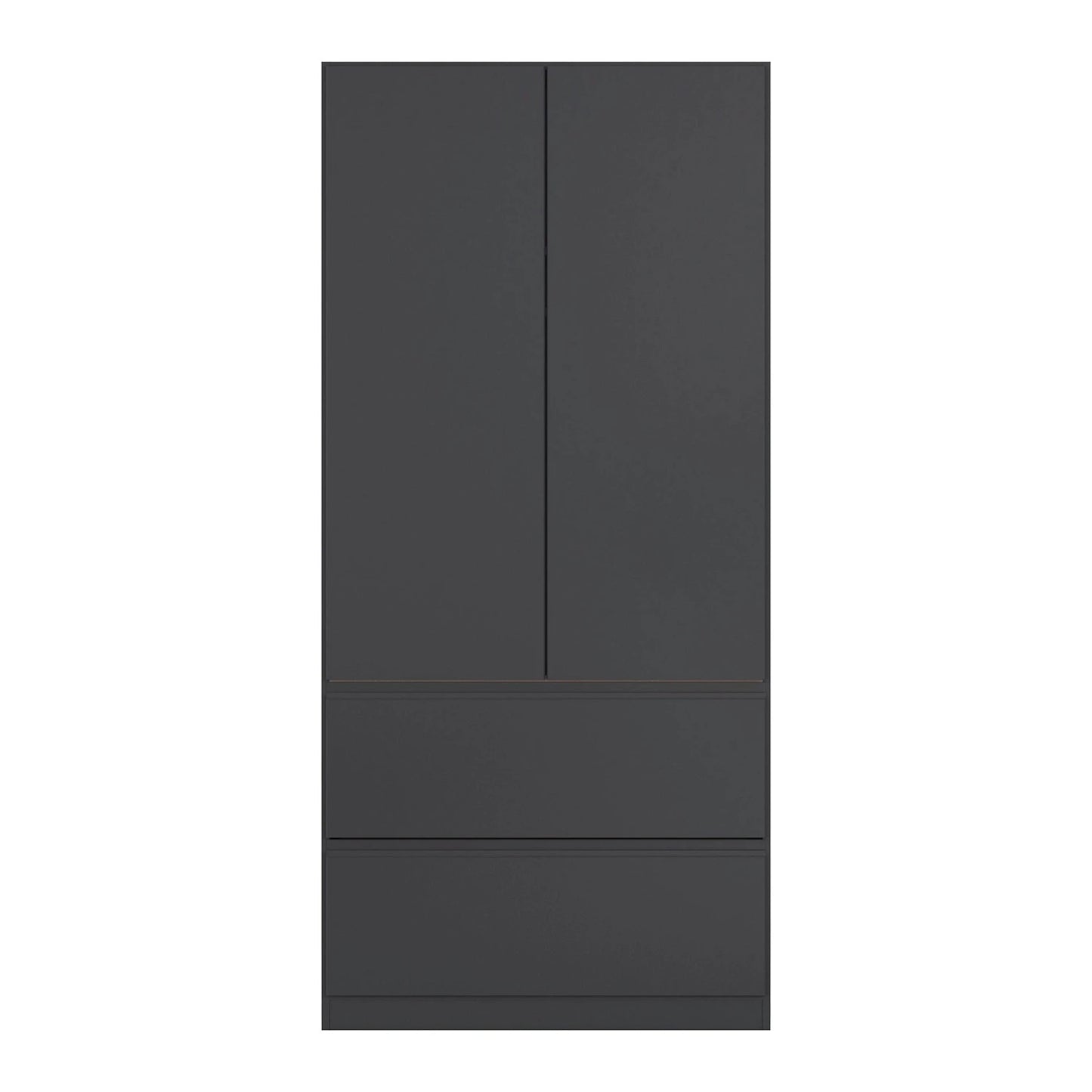 Rauch Cara Metallic Grey 2 Door Wardrobe with Drawers