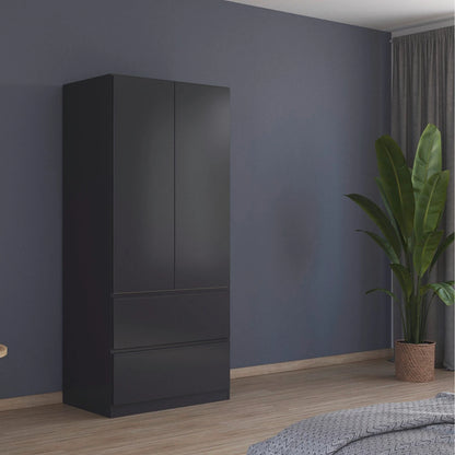 Rauch Cara Metallic Grey 2 Door Wardrobe with Drawers