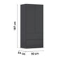 Rauch Cara Metallic Grey 2 Door Wardrobe with Drawers