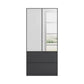 Rauch Cara Metallic Grey 2 Door Mirrored Wardrobe with Drawers