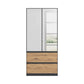 Rauch Cara Metallic Grey 2 Door Mirrored Wardrobe with Drawers