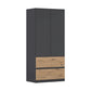 Rauch Cara Metallic Grey 2 Door Wardrobe with Drawers