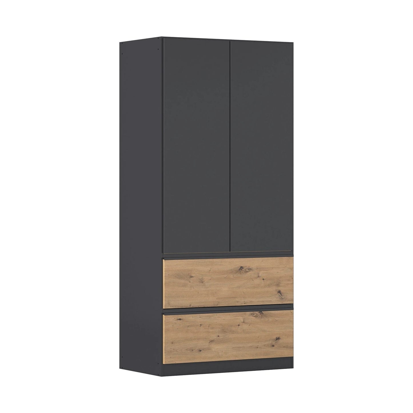 Rauch Cara Metallic Grey 2 Door Wardrobe with Drawers
