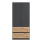 Rauch Cara Metallic Grey 2 Door Wardrobe with Drawers