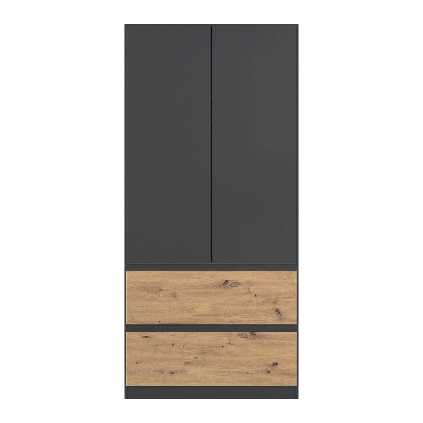 Rauch Cara Metallic Grey 2 Door Wardrobe with Drawers