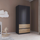 Rauch Cara Metallic Grey 2 Door Wardrobe with Drawers