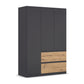 Rauch Cara Metallic Grey 3 Door Wardrobe with Drawers 136cm