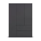 Rauch Cara Metallic Grey 3 Door Wardrobe with Drawers 136cm