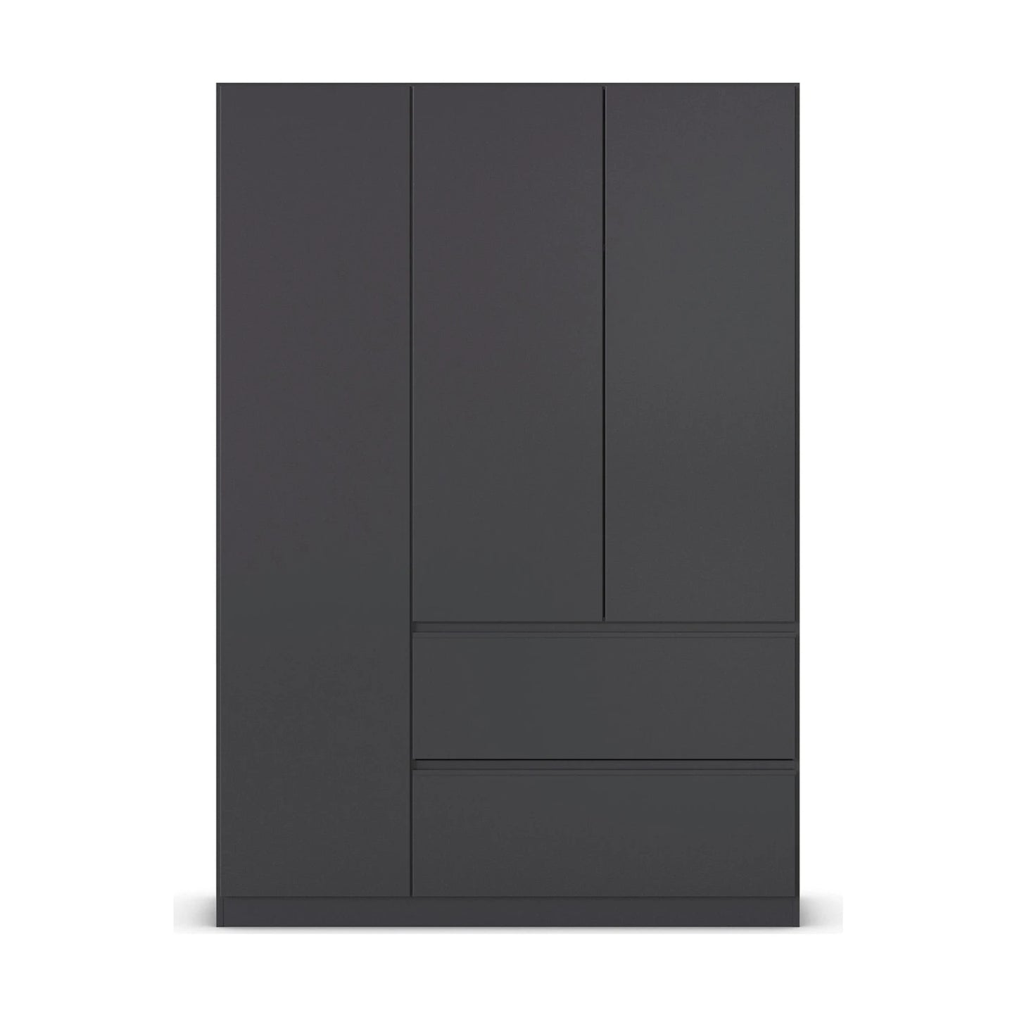 Rauch Cara Metallic Grey 3 Door Wardrobe with Drawers 136cm
