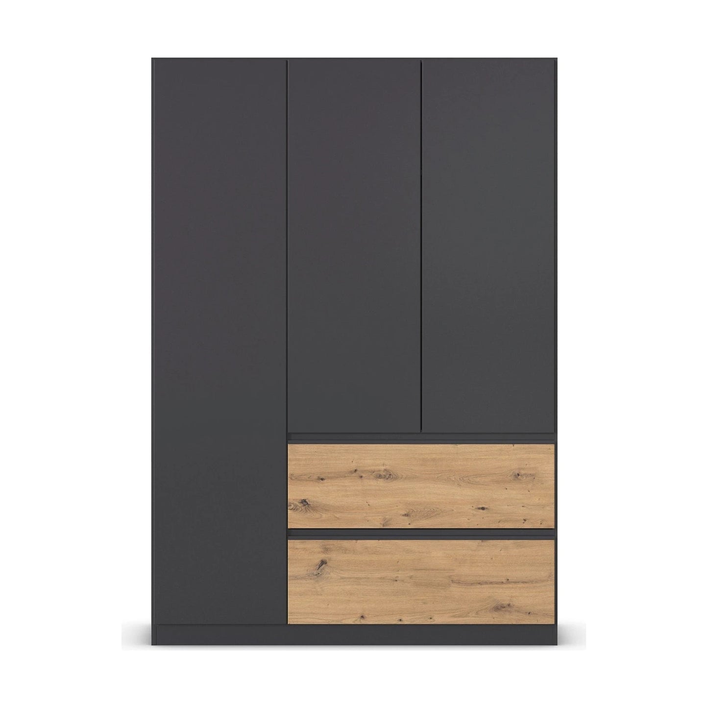 Rauch Cara Metallic Grey 3 Door Wardrobe with Drawers 136cm