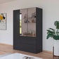 Rauch Cara Metallic Grey 3 Door Mirrored Wardrobe with Drawers 136cm
