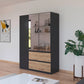 Rauch Cara Metallic Grey 3 Door Mirrored Wardrobe with Drawers 136cm