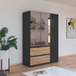 Rauch Cara Metallic Grey 3 Door Mirrored Wardrobe with Drawers 136cm