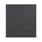 Rauch Cara Metallic Grey 4 Door Wardrobe with Drawers 181cm