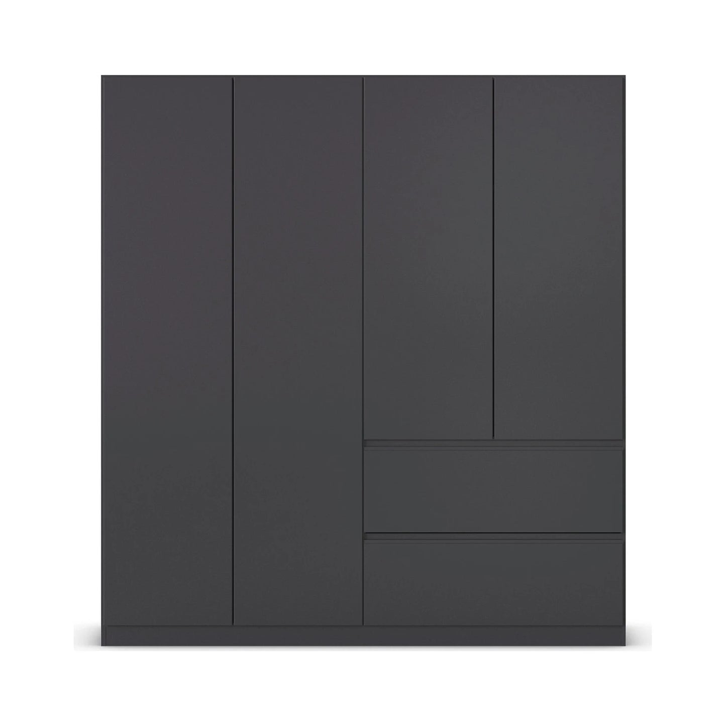 Rauch Cara Metallic Grey 4 Door Wardrobe with Drawers 181cm