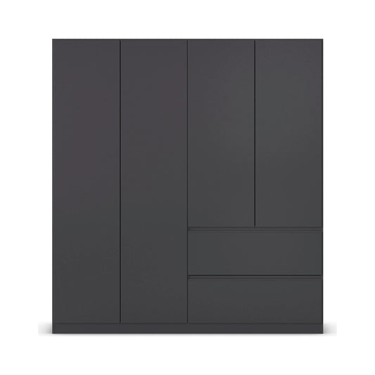 Rauch Cara Metallic Grey 4 Door Wardrobe with Drawers 181cm