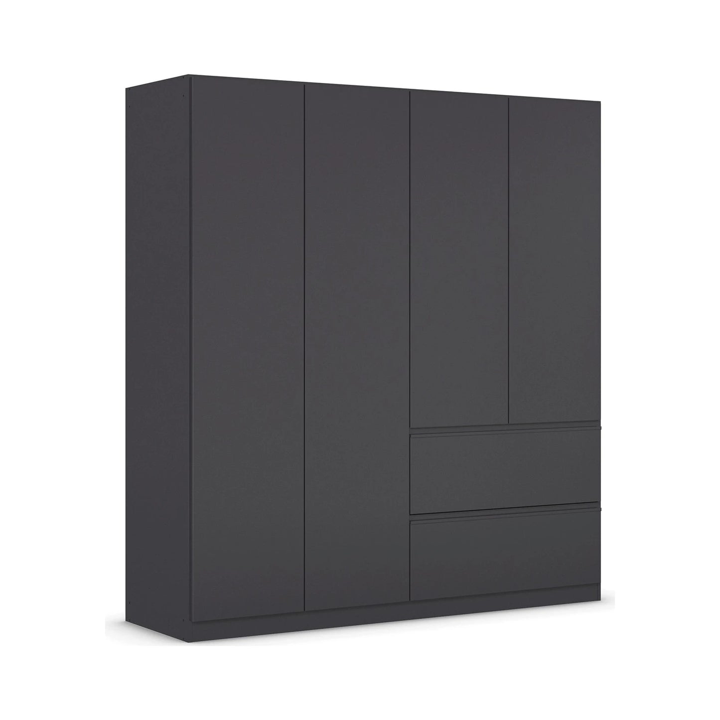 Rauch Cara Metallic Grey 4 Door Wardrobe with Drawers 181cm
